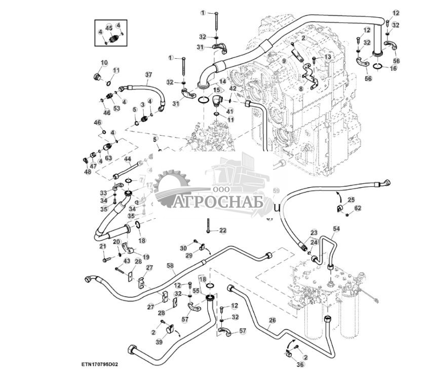 Гидравлические линии, высокий расход, с PTO, мост с двухступенчатым редуктором (для стран СНГ, Европы, Северной Африки, Ближнего Востока) (22) ( - 804100) - ST860760 642.jpg